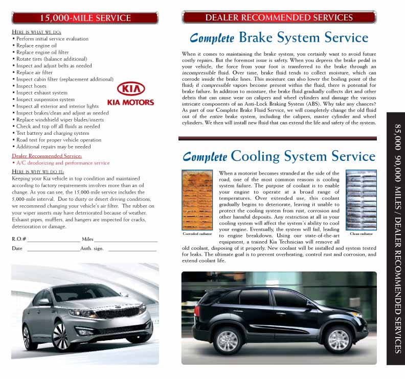 KIA Service amp; Parts Menu KIA Preferred Maintenance Guide KIA Service amp; Parts Menu KIA Preferred Maintenance Guide
